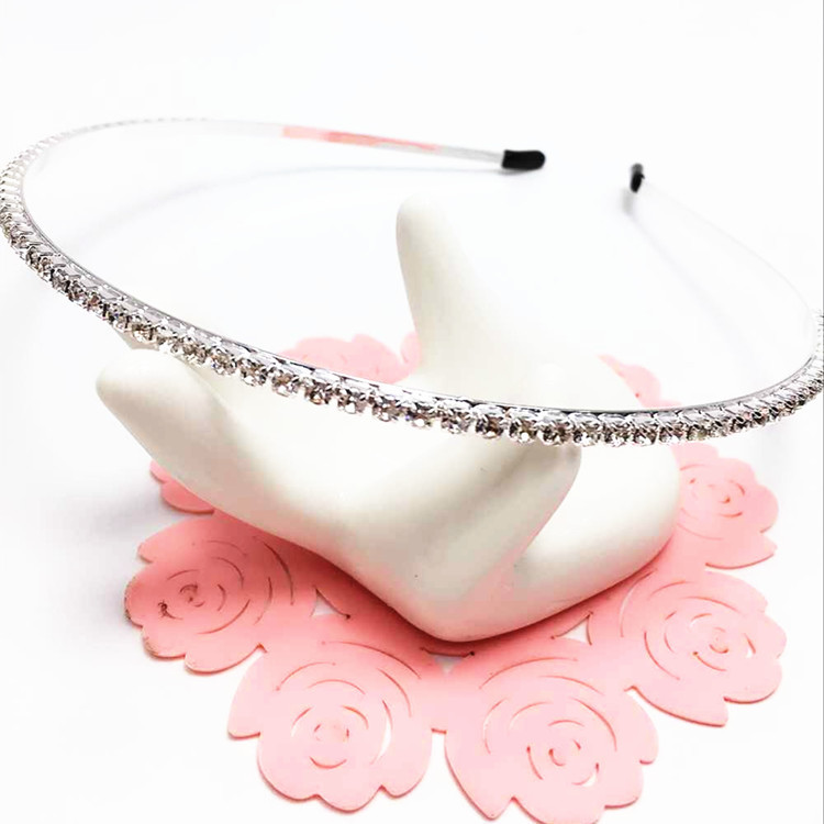 Japonés y coreano accesorios para el cabello tocado estilo coreano sola fila completa diamante rhinestone diadema dulce Joyería Al por mayor fábrica