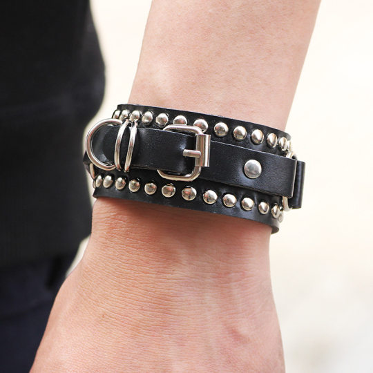Cross-border classic couple trend punk bracelet belt rivet shape Korean bracelet fashion trendy jewelry wholesale