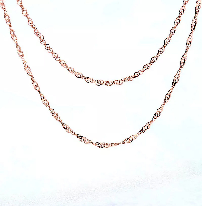 Zhenrong joyería al por mayor de cobre Chapado en plata chapado en oro rosa Cadena de onda de agua Chapado en plata collar joyería fábrica lote mixto
