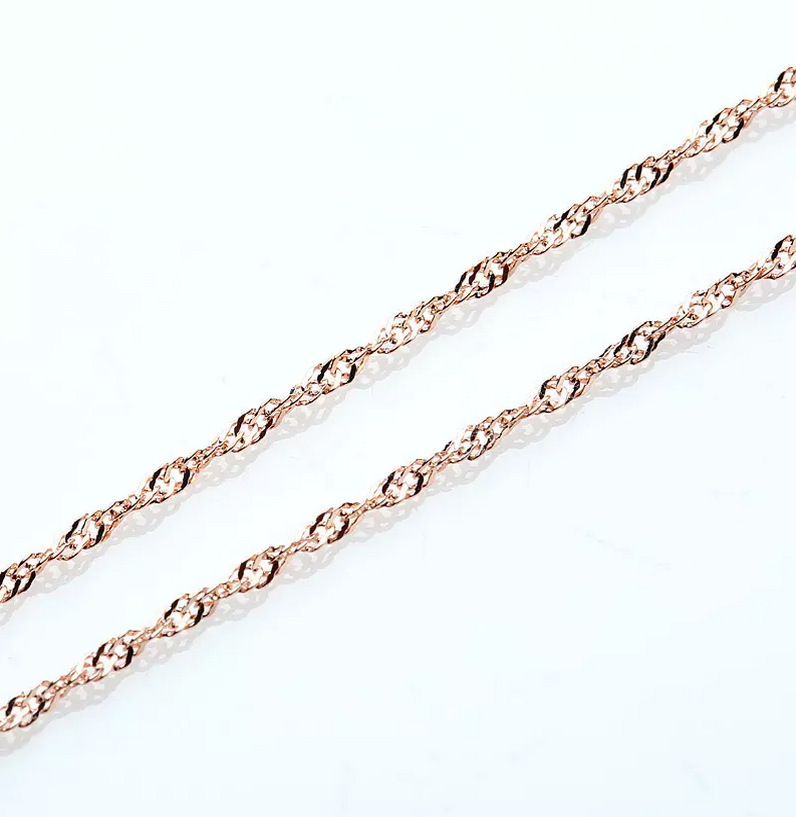 Zhenrong joyería al por mayor de cobre Chapado en plata chapado en oro rosa Cadena de onda de agua Chapado en plata collar joyería fábrica lote mixto
