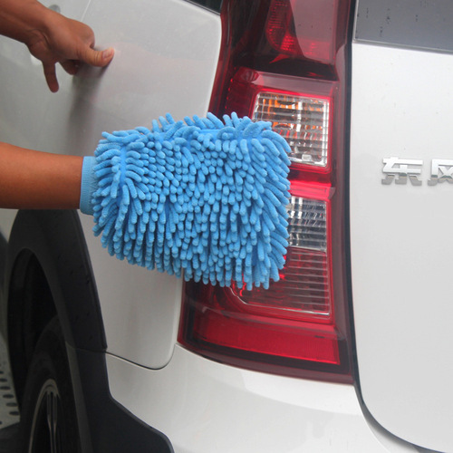 Thickened double-sided chenille waterproof car wash gloves tool velvet car cleaning gloves wholesale of car cleaning supplies