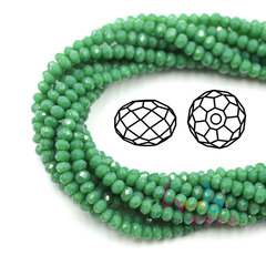 廠家批發玻璃水晶車輪珠批發 3*4扁珠瓷玉料  DIY髮飾水晶散珠子