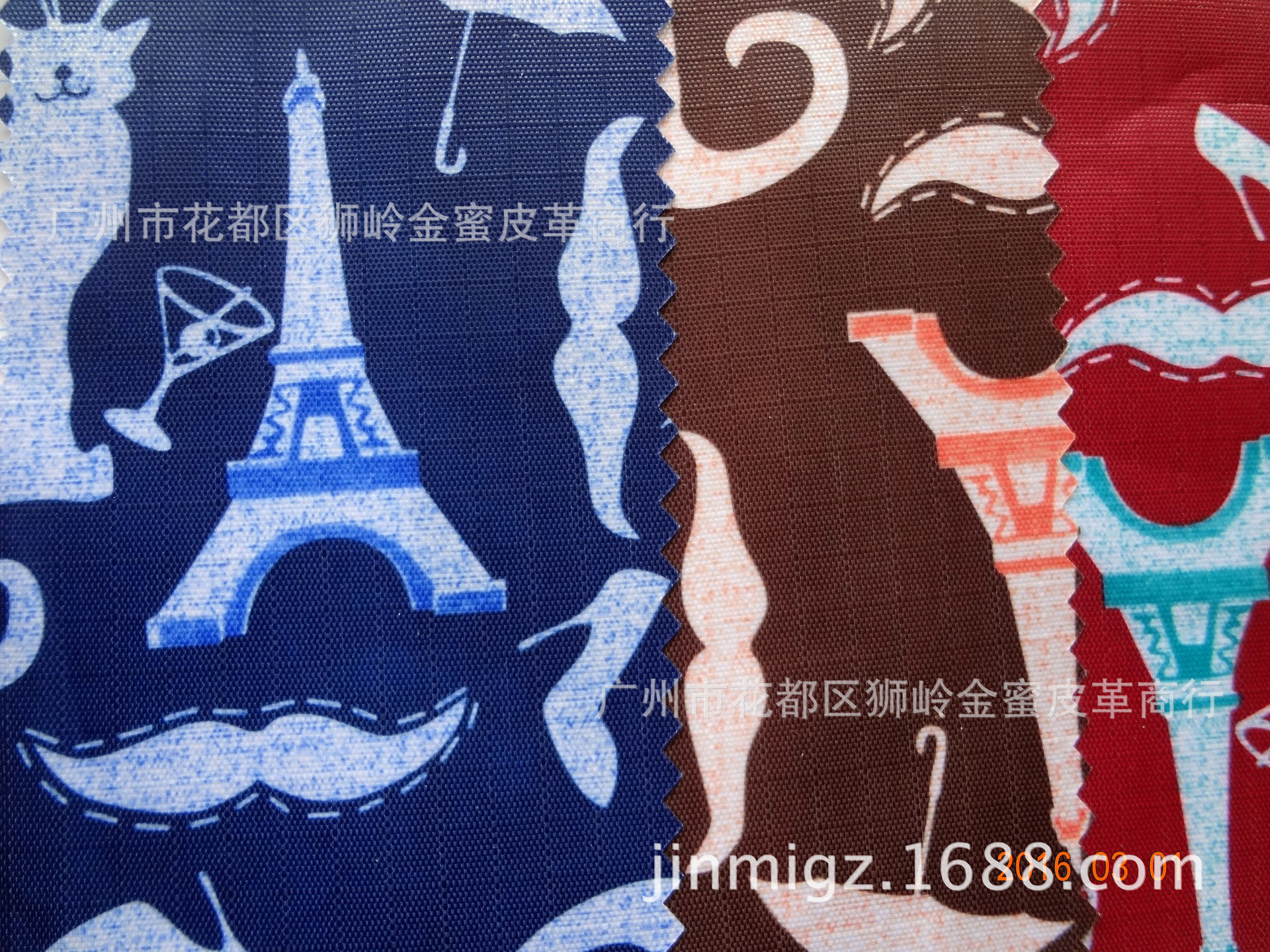 布料批发，工厂批发各种印花布料，上千个花型可选 时尚铁塔印花