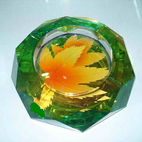 K9料水晶烟灰缸大号贴花纸K5压制灯座灯饰配件打孔抛光