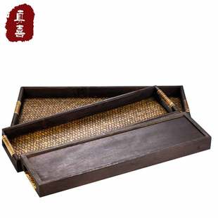 平把篾底木托盘套装(1大2长)泰式家居酒吧餐厅用品竹制茶盘水果盘-阿里巴巴