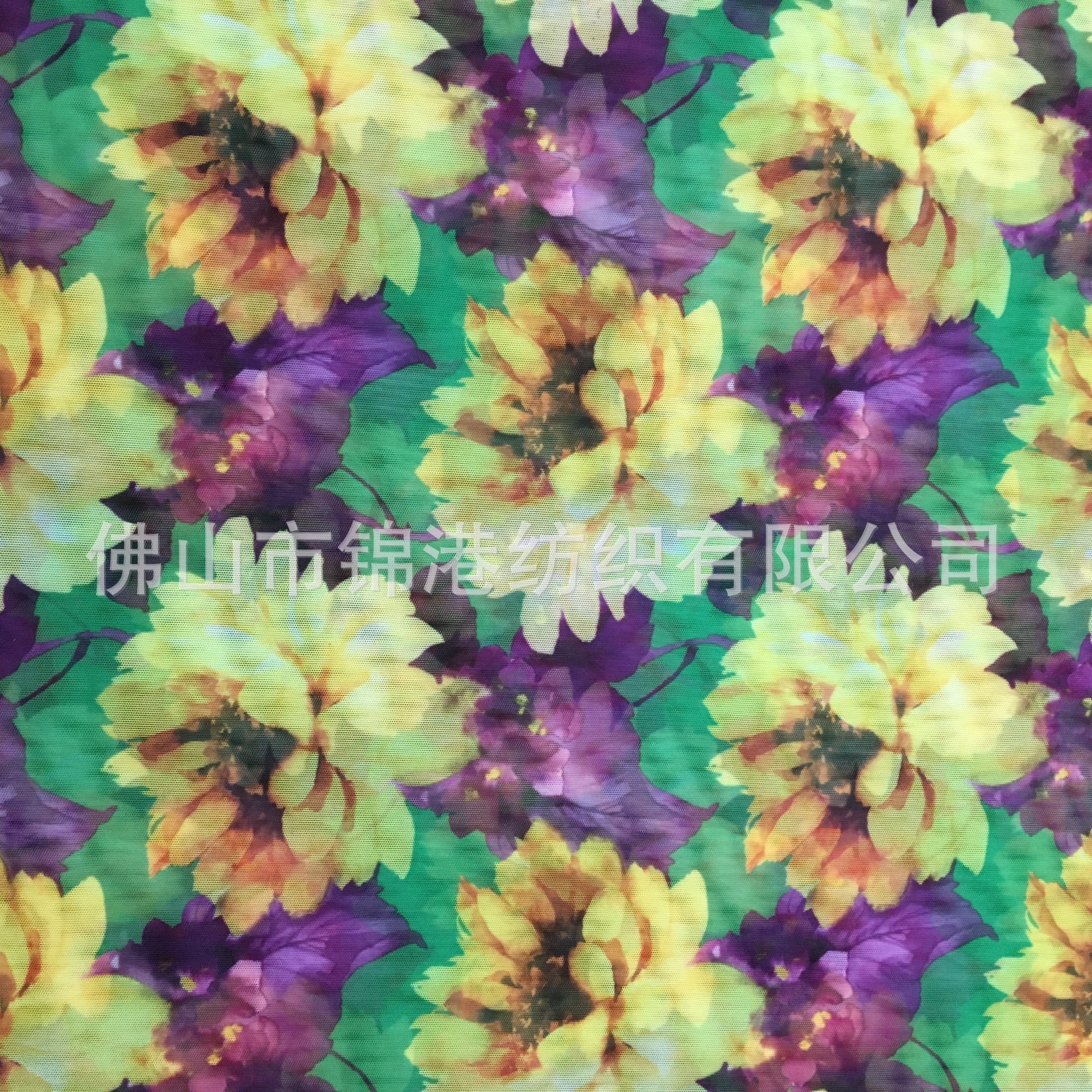 厂价供应 轻薄涤纶弹力数码印花网眼布 时装裤袜泳衣印花面料