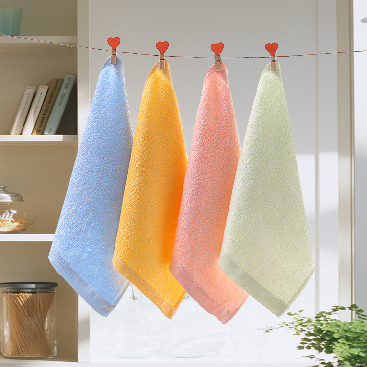 Bamboo fiber square towel small towel 25*25 kindergarten children baby soft square towel infant saliva towel wholesale
