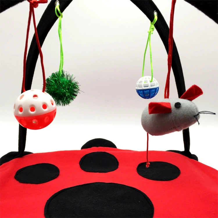 Игротехника для кота (Жук) — 55×55×35 см, двухсторонний бархат, подвесные игрушки и уютная кровать