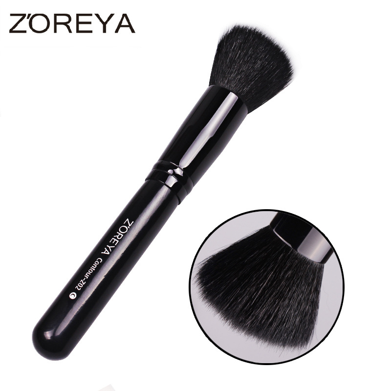Zhuolya negro polvo suelto cepillo de maquillaje rubor rollo de pestañas sola herramienta de belleza cepillo de Fundación cepillo de sombra de ojos al por mayor