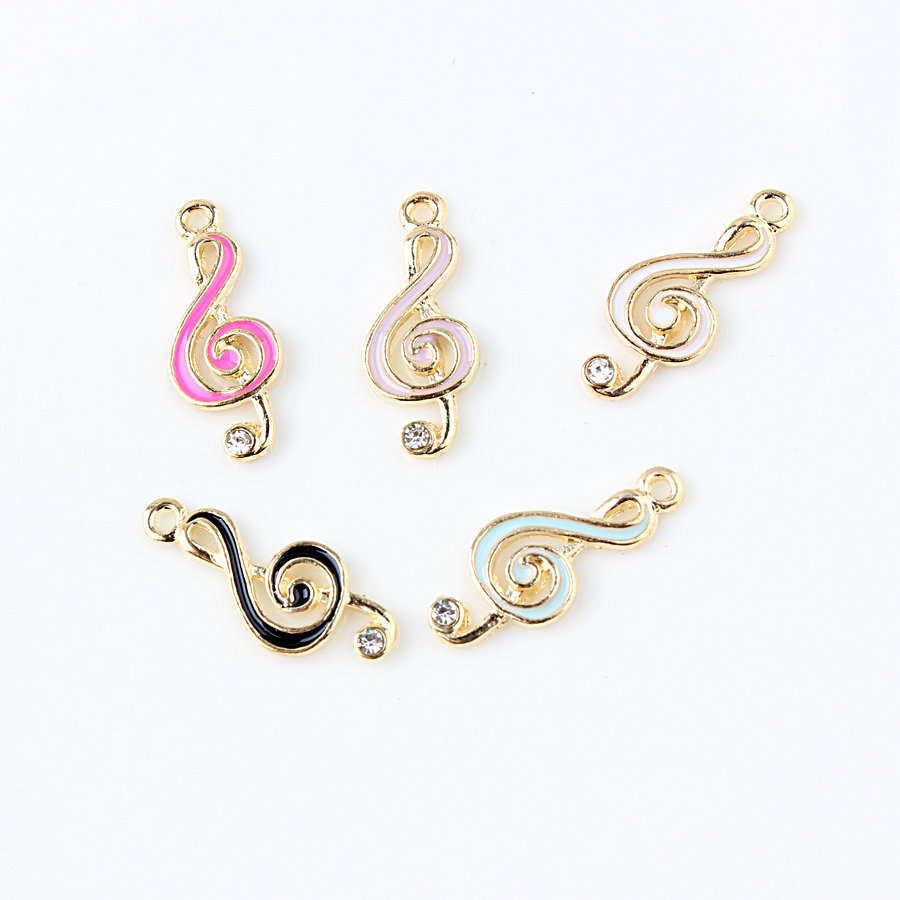 diy Korean jewelry accessories K gold oil drop alloy small pendant bracelet pendant accessories point drill note