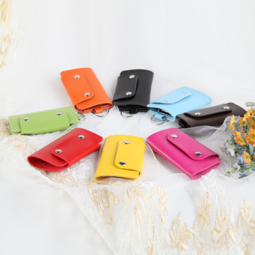 Best-selling color button keychain, PU keychain, gift items, keychain LOGO, keychain