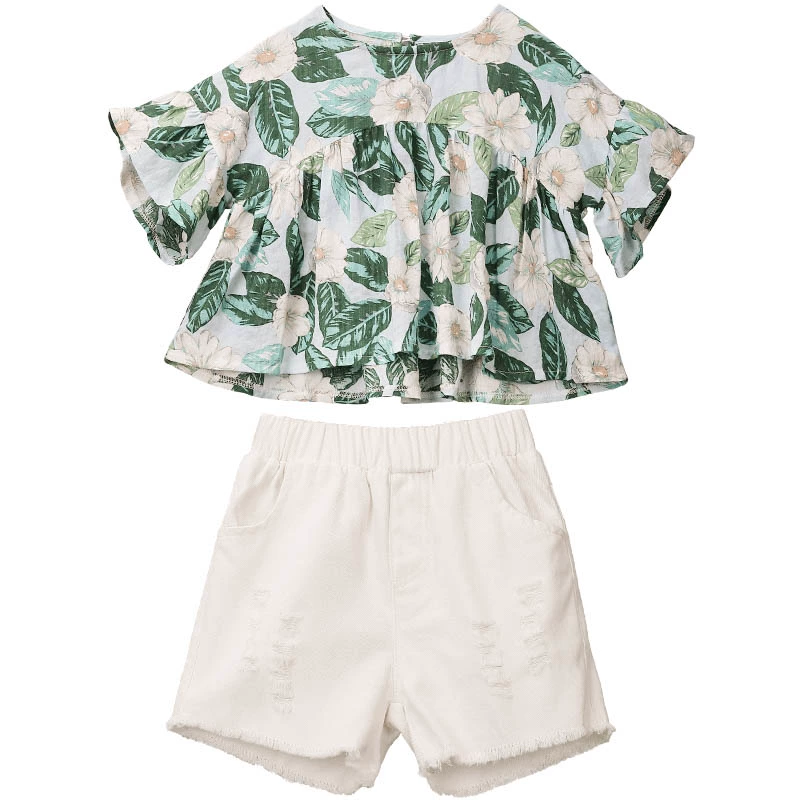 Summer clothing, children's summer fashionable set, 2023, western style, for teenagers, Korean style