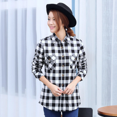 New winter urban casual, thick cotton, lamb velvet, square collar, slim blouse, cardigan, to keep warm