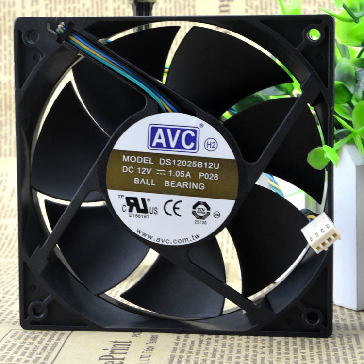 出售AVC DS12025B12U 12CM 12025 12V 1.05A 四针PWM智能调速风扇