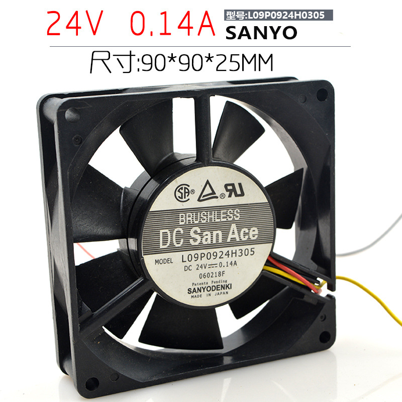 出售SANYO三洋 L09P0924H305 24V 0.14A 9025 9CM 三线 散热风扇