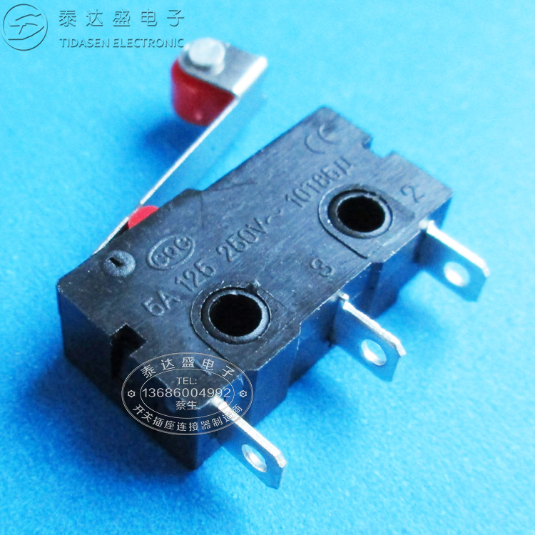 煎药壶高寿命小型微动开关 5A大电流高寿命带胶轮行程开关KW12-N