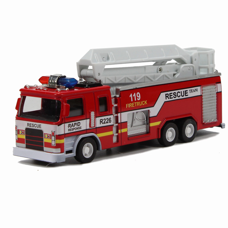 Modelo de Camión de Bomberos de Aleación con Fuerza de Retorno, Luz, Música y Sonido image 5