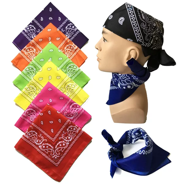 Polyester Paisley Scarf Hip-Hop Bandana Street Dance Face Mask Cycling Headscarf Neck Scarf Square Scarf