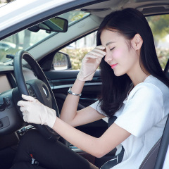 Acrylic high elastic solid color sun protection gloves summer driving and cycling anti-UV black jewelry etiquette gloves