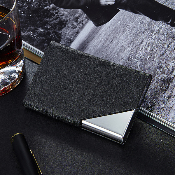 Leather stainless steel thin business card holder for men and women…