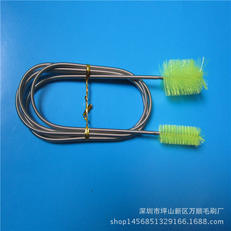 弹簧刷厂家一手批发鱼缸管道刷 双头管道弹簧刷 水族箱清洁弹簧刷