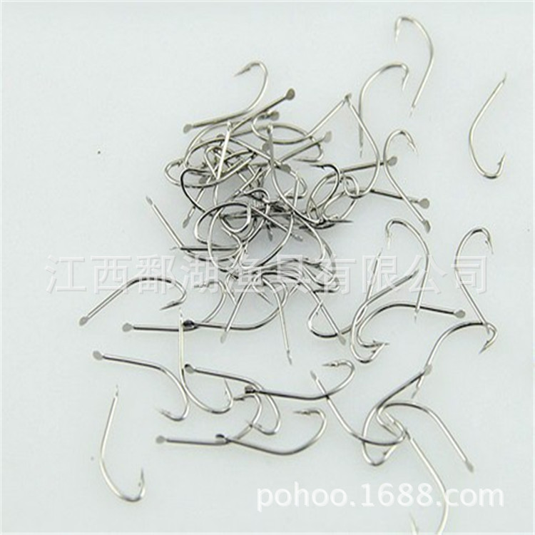 Bulk zorro blanco anzuelo venta directa de fábrica al por mayor 500 piezas/bolsa de material de acero de alto carbono artes de pesca carpa gancho de tira delgada mango largo