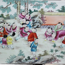 陶瓷板画景德镇 人工手绘瓷板画 粉彩八仙人物像瓷板画艺术摆件