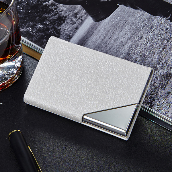 Leather stainless steel thin business card holder for men and women…