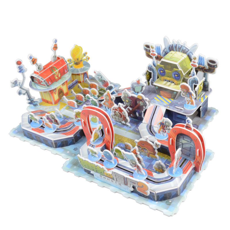 Large Plants Vs. Zombies 3D Stereo Puzzle Large Scene Model Manufacturer Wholesale Children's Day Gift