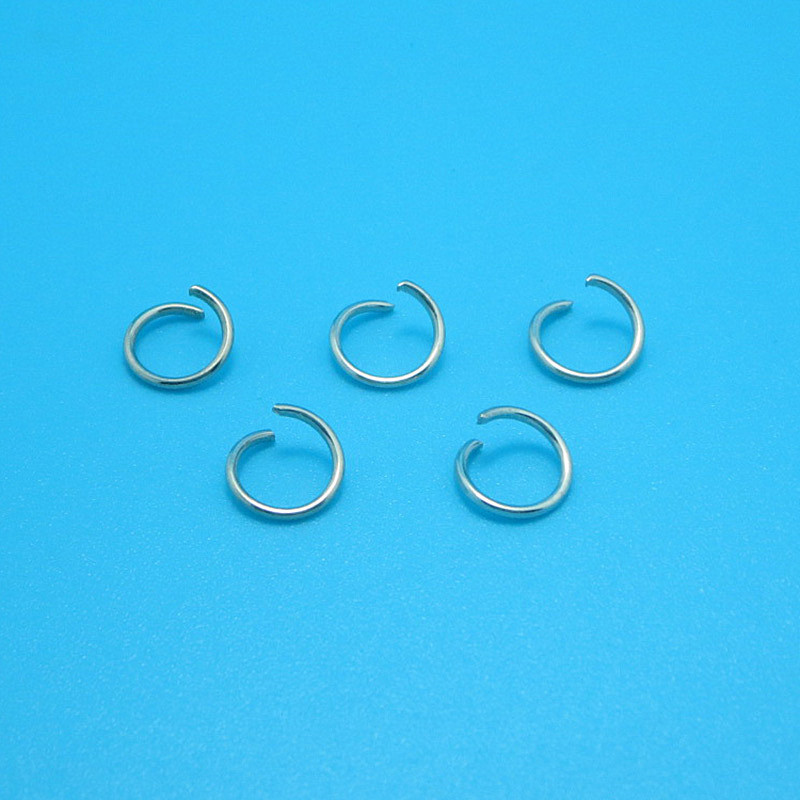 8mm silver open ring electroplated metal iron ring can be hand-broken spell bean hook key chain diy accessories wholesale