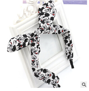 Tocado accesorios para el cabello al por mayor arroz bandera floral Orejas de conejo diadema Corea del Sur moda Polka Dot arco diadema