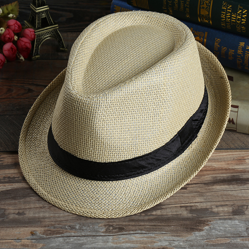 Summer straw women's beach sun hat solar-powered