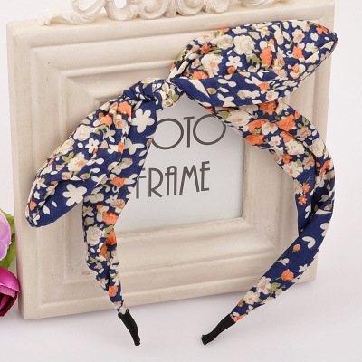 Tocado accesorios para el cabello al por mayor arroz bandera floral Orejas de conejo diadema Corea del Sur moda Polka Dot arco diadema
