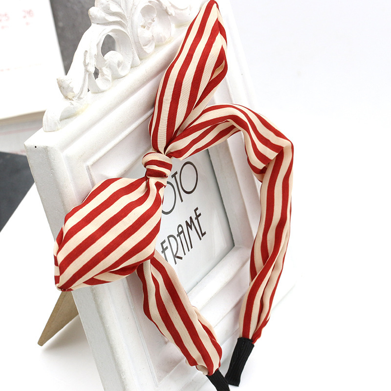 Tocado accesorios para el cabello al por mayor arroz bandera floral Orejas de conejo diadema Corea del Sur moda Polka Dot arco diadema