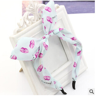 Tocado accesorios para el cabello al por mayor arroz bandera floral Orejas de conejo diadema Corea del Sur moda Polka Dot arco diadema