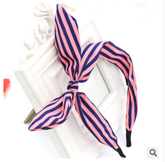 Tocado accesorios para el cabello al por mayor arroz bandera floral Orejas de conejo diadema Corea del Sur moda Polka Dot arco diadema