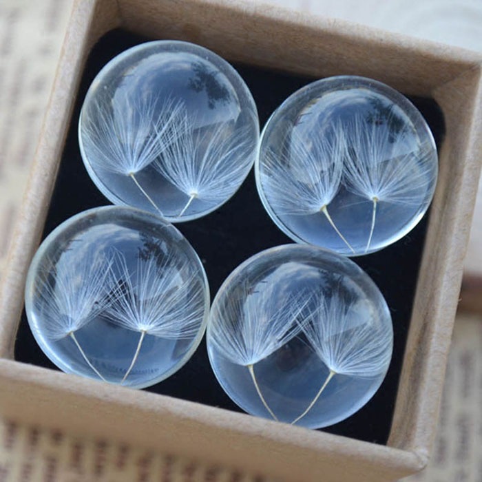 Beiman AliExpress caliente hecho a mano diente de león flor seca collar planta espécimen bola cristal colgante clavícula cadena femenina