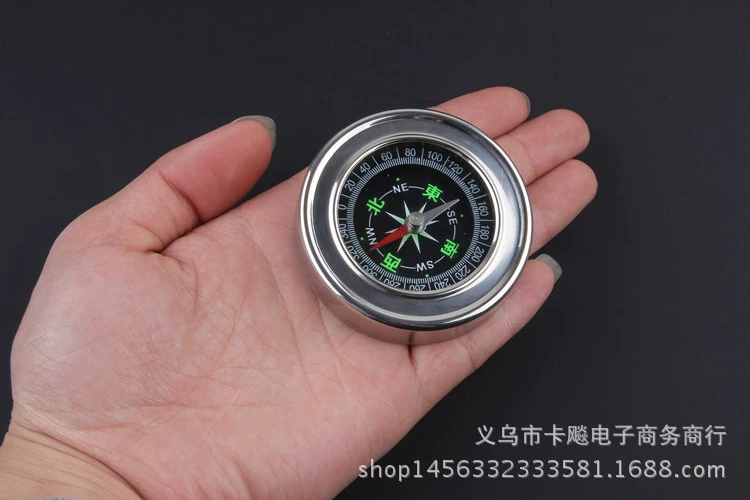 60 мм Диаметр небольшой размер компас портативный Альпинизм Открытый путешествия китайский и английский металлический указатель из нержавеющей стали