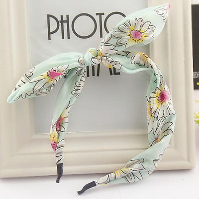 Tocado accesorios para el cabello al por mayor arroz bandera floral Orejas de conejo diadema Corea del Sur moda Polka Dot arco diadema