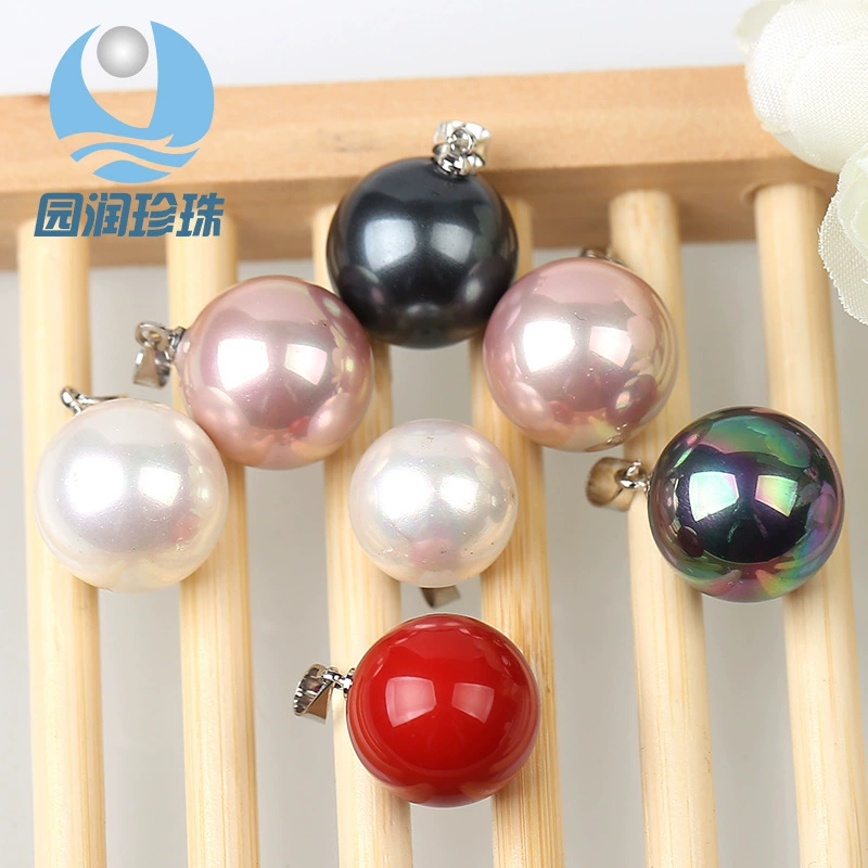 Оптовый 10 мм белый кулон из бисера Белый Розовый Черный Фиолетовый спецификации с цепочкой плюс один юань