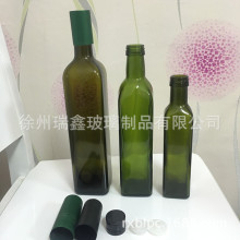 厂家直销500ml墨绿色橄榄油方形玻璃瓶圆形750ml 麻油瓶250ml油瓶