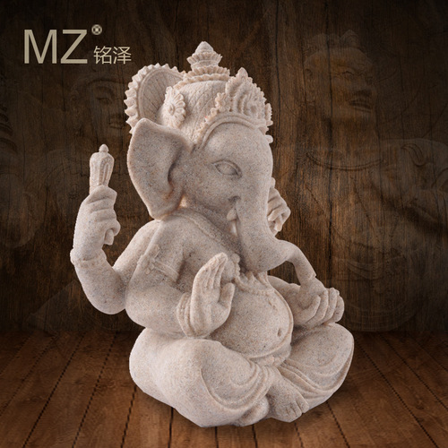 Cross-border Mingze Sandstone Resin Craft Home Decor Figurine Ganesha Creative Gift
