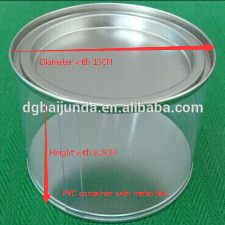 长期供应 PVC透明圆筒 透明塑料筒 PVC塑料金属盖圆筒