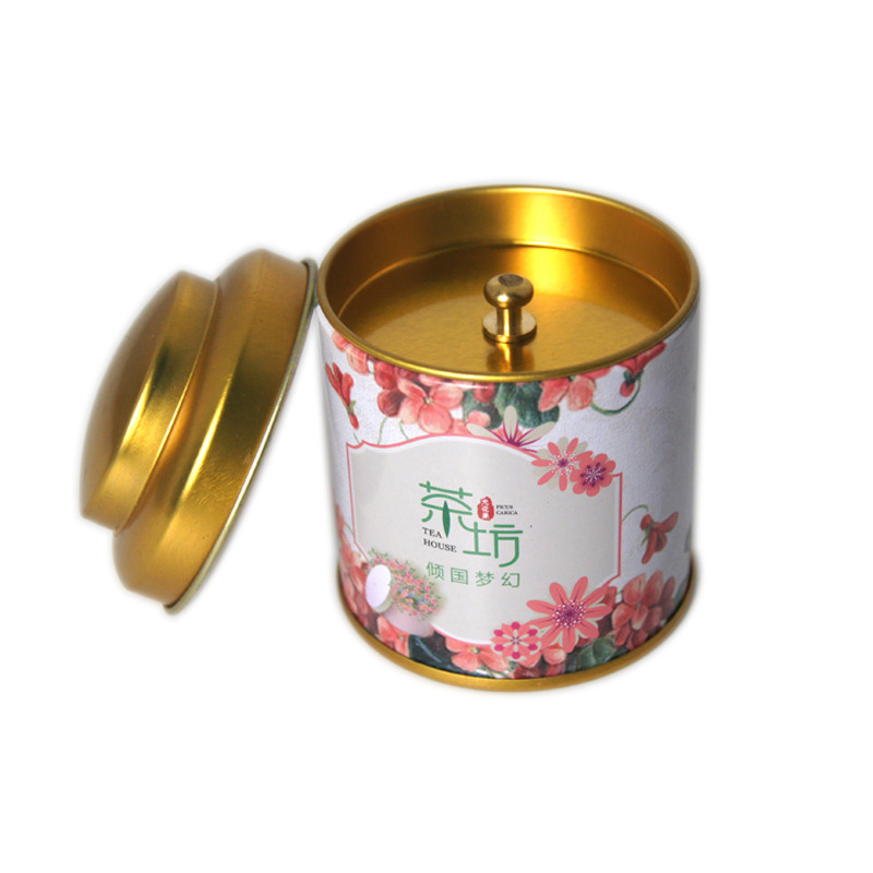 中号花茶茶叶罐 蘑菇头迷你礼品铁盒 便携式茶叶盒 旅游茶叶包装