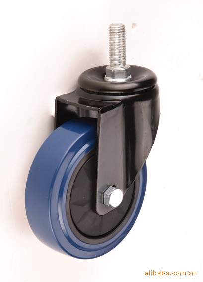 供应工业脚轮万向轮中型轮蓝色PU轮迪比厂家手推车工业脚轮