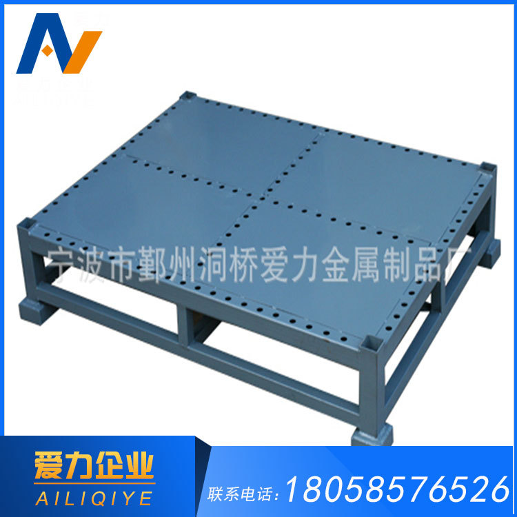 可堆叠货架用钢制托盘 承重型工业级车间运输仓储金属托盘可叠放