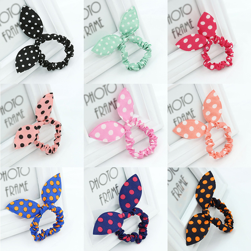 Corea del Sur accesorios de moda arco tocado pelo cuerda hembra Orejas de conejo pelo anillo de estilo coreano accesorios para el cabello fabricante de suministro