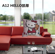 香妃家纺时尚卡通棉麻靠垫抱枕汽车沙发印花家居无纺布枕芯批发