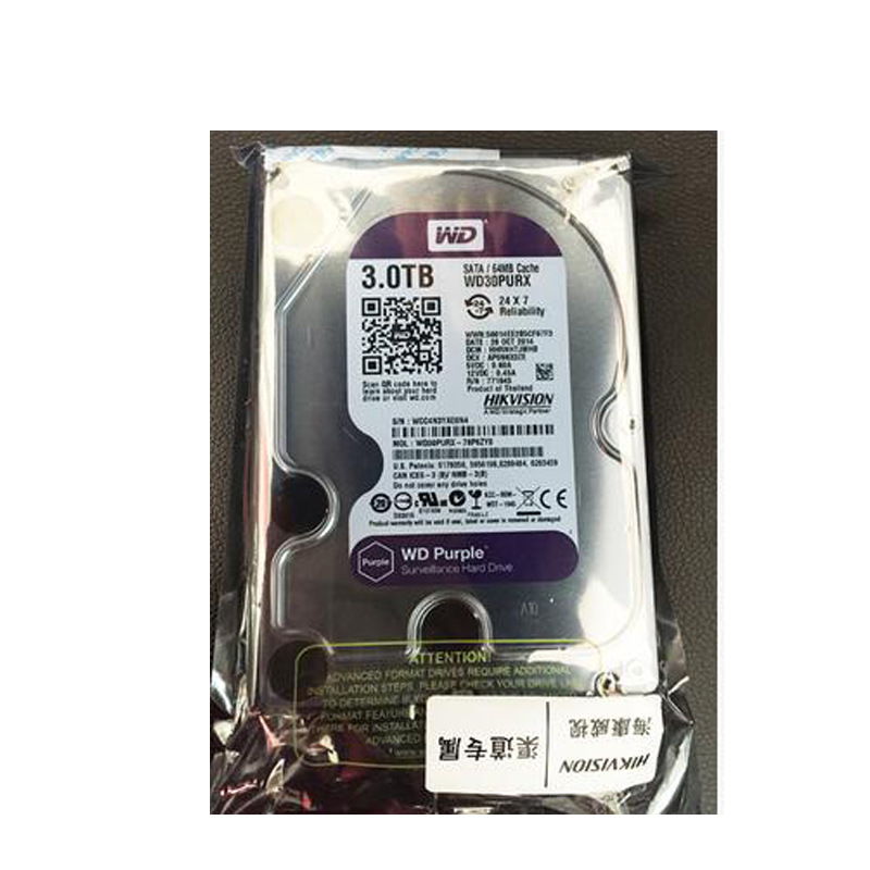 Hikvision WD / WD30PURX 3TB 3000G HD Grabable Hard Drive Hikvision Monitor Hard Drive