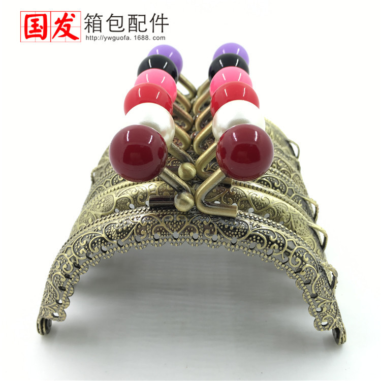 8.5CM cabezas de caramelo de encaje en relieve de arco oro 14MM cabeza de caramelo 0351 - GT